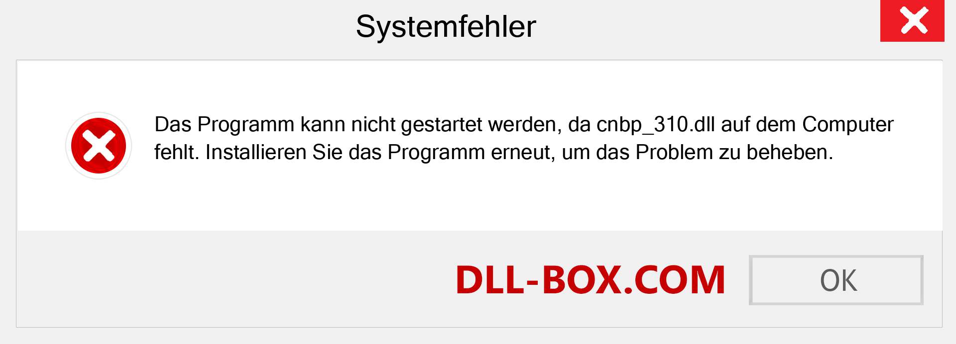 cnbp_310.dll-Datei fehlt?. Download für Windows 7, 8, 10 - Fix cnbp_310 dll Missing Error unter Windows, Fotos, Bildern